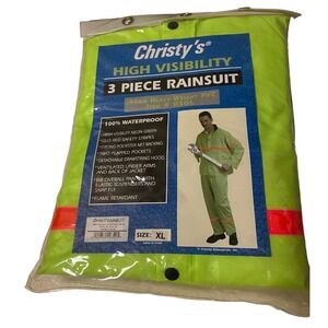 Christy's High Visibility 3 Piece Rain Suit - Size XL 40MM 800/Blu-Glue